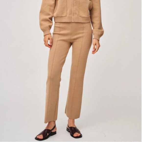 NWT White + Warren - Superfine Organic Cotton Kick Flare Pant in Vintage Camel - Picture 1 of 2
